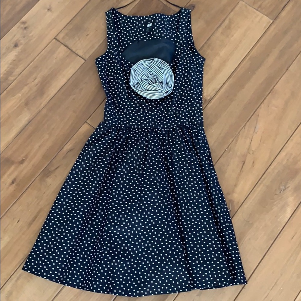 H&M black and white polka dot dress